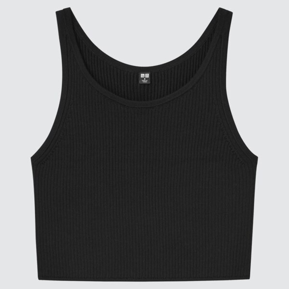 Uniqlo women UV protection sleeveless cropped sweater in navy